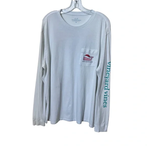 Vineyard Vines Naughty Nice Whale Santa Christmas Long Sleeve Tee - Picture 7 of 13